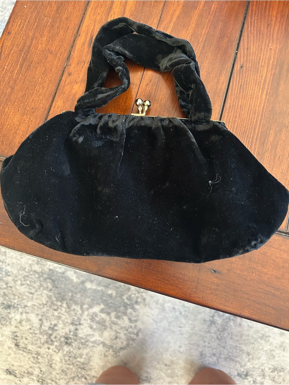 Vintage,Classic Black Velvet Evening Handbag